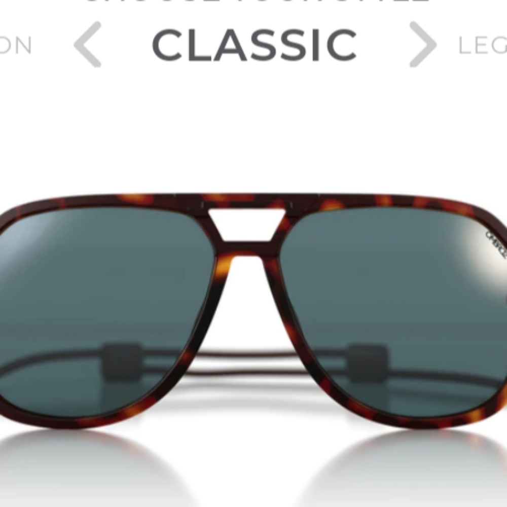 NWT Ombraz Sunglasses Classic style, Tortoise frames and polarized gray lenses.